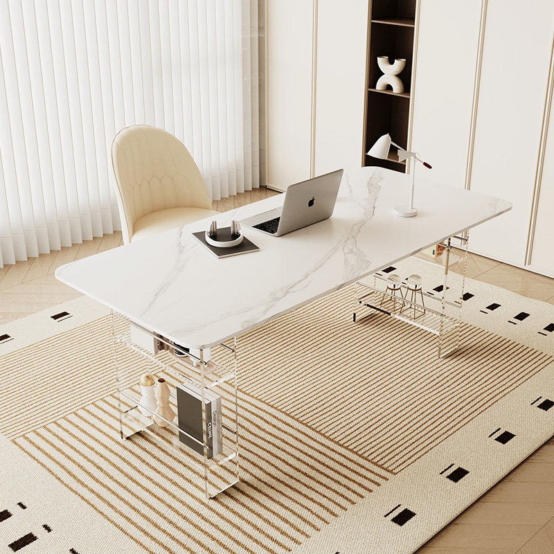 Office Furniture Design - Nordic High-end Sintered Stone Desk Modern