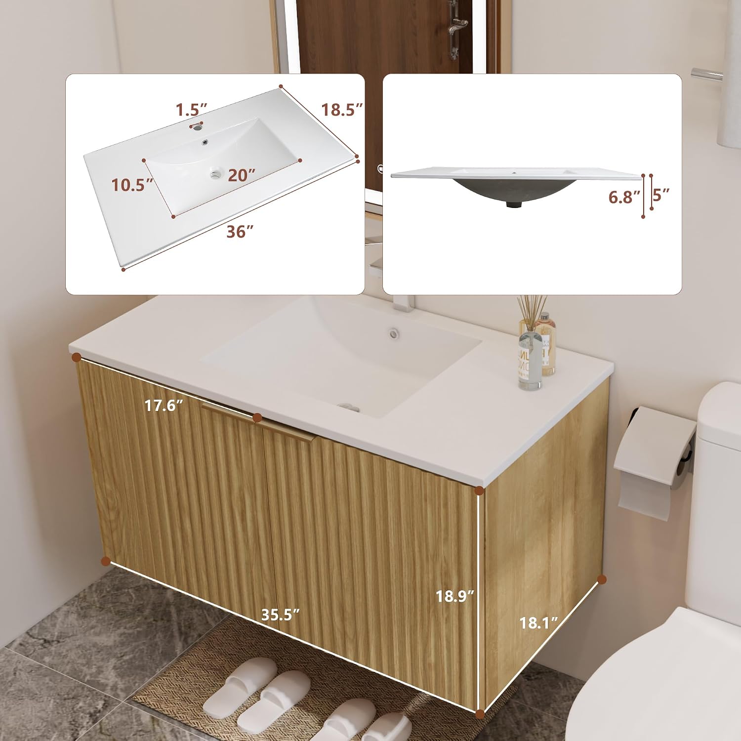 Modern Floating Bathroom Vanit - огляд і ціна Wall Organizer Pocket