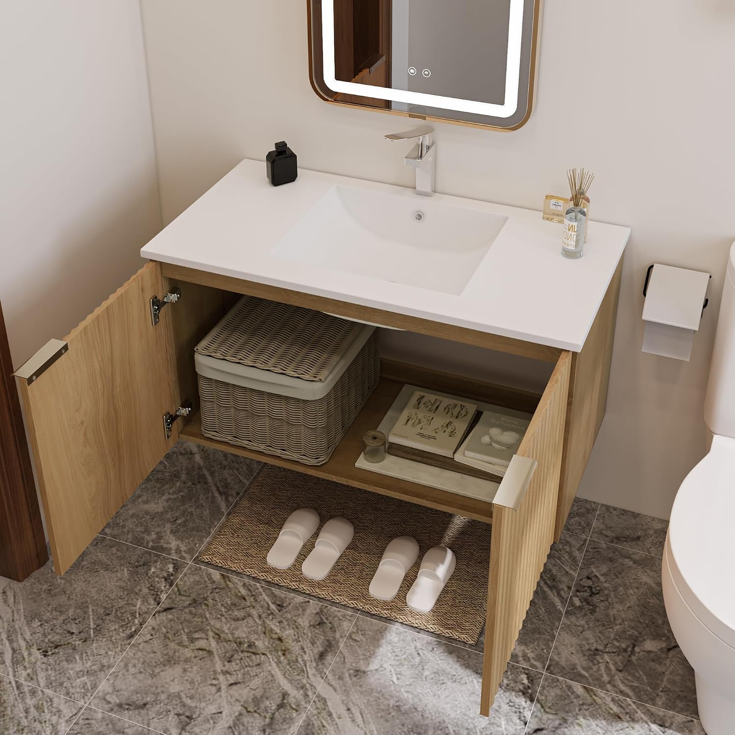 Modern Floating Bathroom Vanit - огляд і ціна Wall Organizer Pocket
