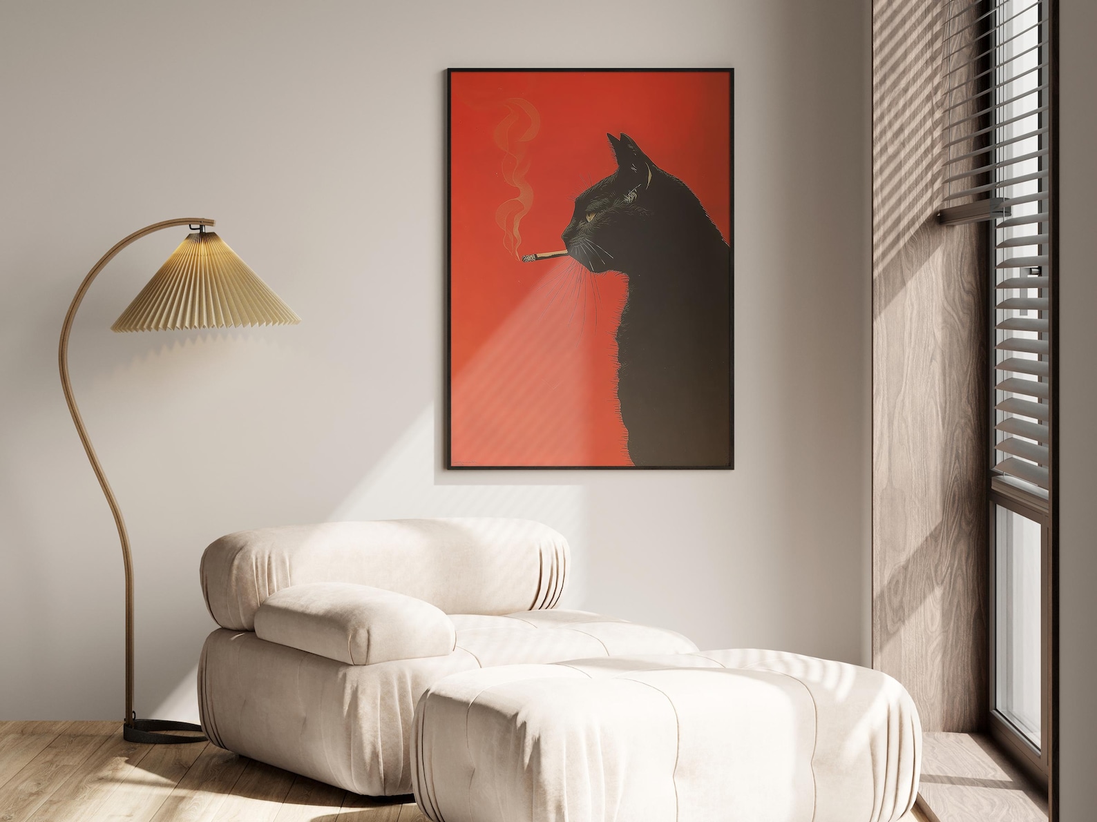 Vintage Black Cat Smoking Canv - огляд і ціна Office Furniture Design